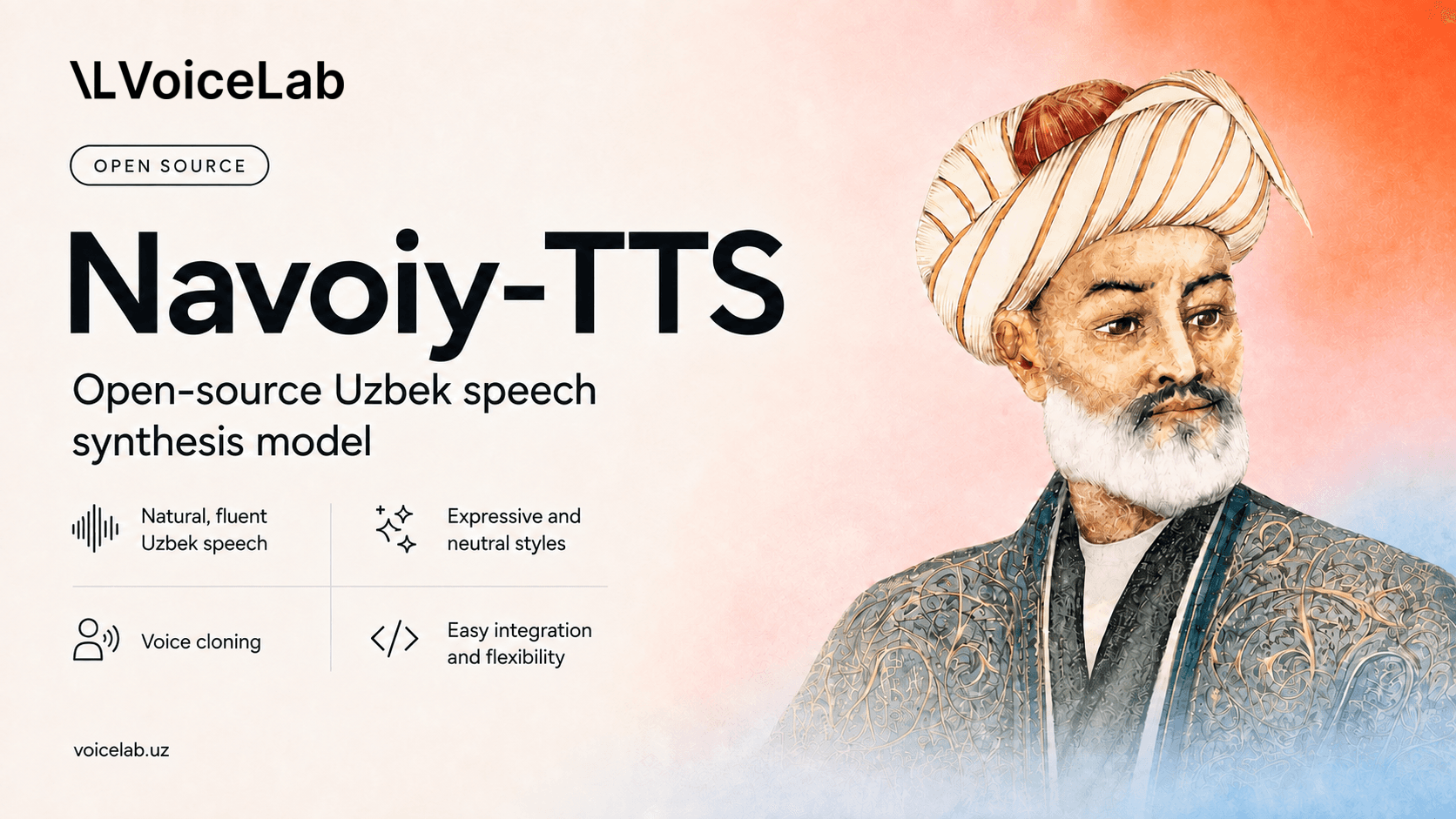 Navoiy TTS open-source Uzbek speech synthesis model